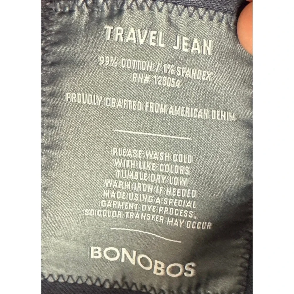 Bonobos Travel Jeans Mens 35X32 Blue Dark Wash Straight Leg Stretch Denim Pants